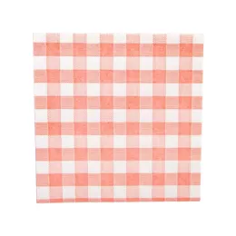 Serviettes 40x40 Vichy TNT blanche et rouge